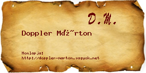 Doppler Márton névjegykártya