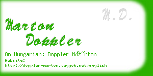 marton doppler business card
